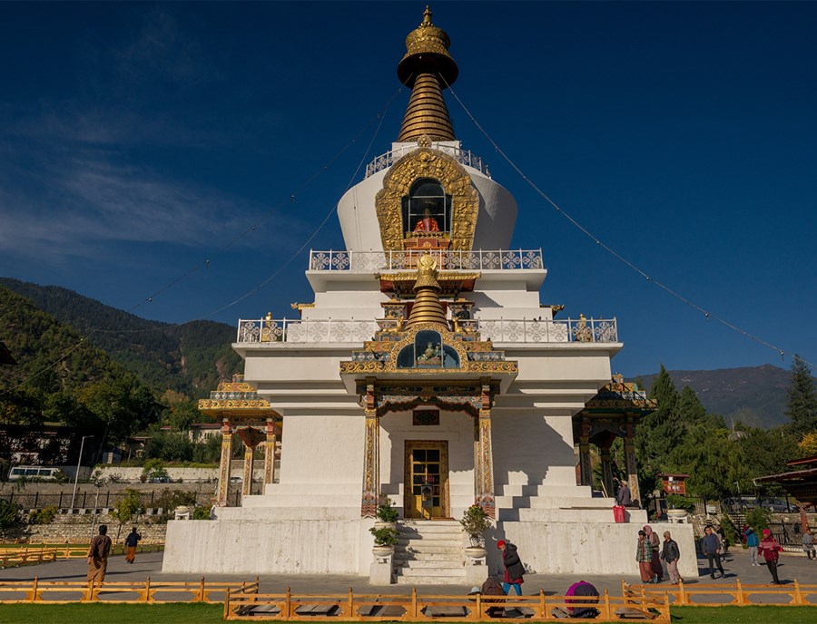 National Memorial Chorten Image Glowing With Sacred Devotion