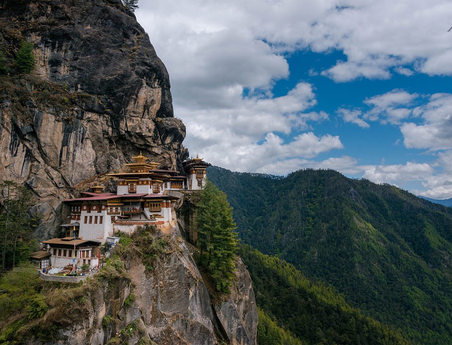 Tiger’S Nest Monastery Paro Rising Above Mystical Cliffs
