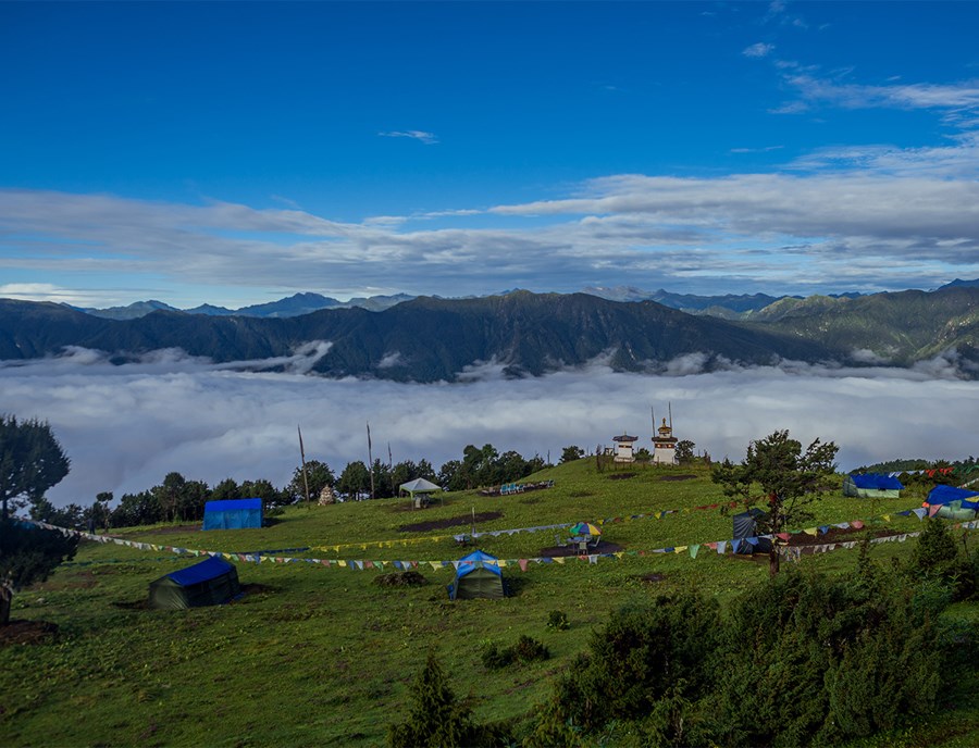 Bumdra Monastery Campsite Beneath Endless Himalayan Skies