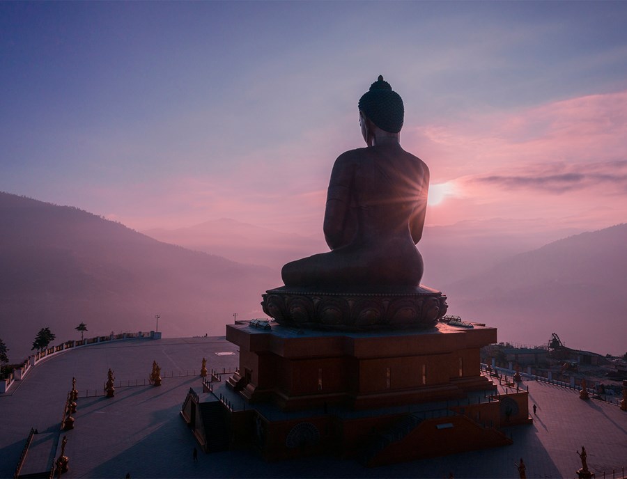 Buddha Dordenma Image Watching Over Peaceful Thimphu Valley
