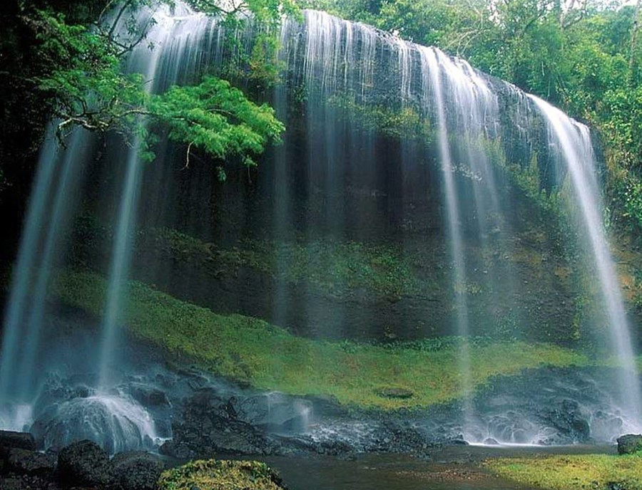 Ngardmau Waterfall Cascades Through Palau’S Lush Tropical Wilderness