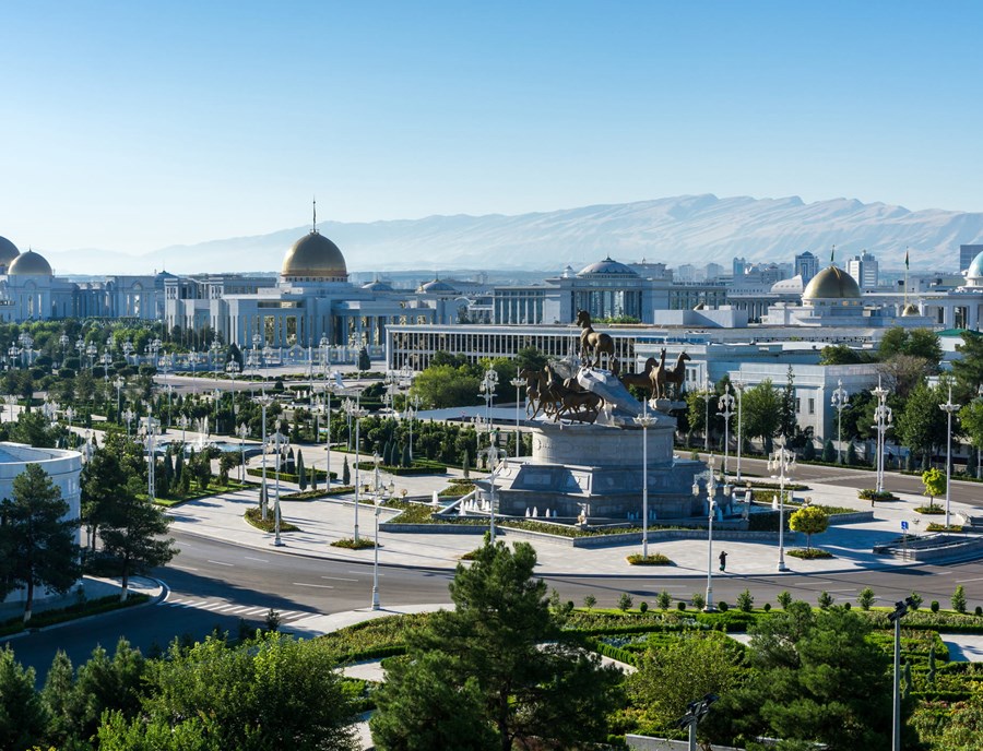 View Of The Presidential Palace (Oguzhan) In Ashgabat Turkmenistan