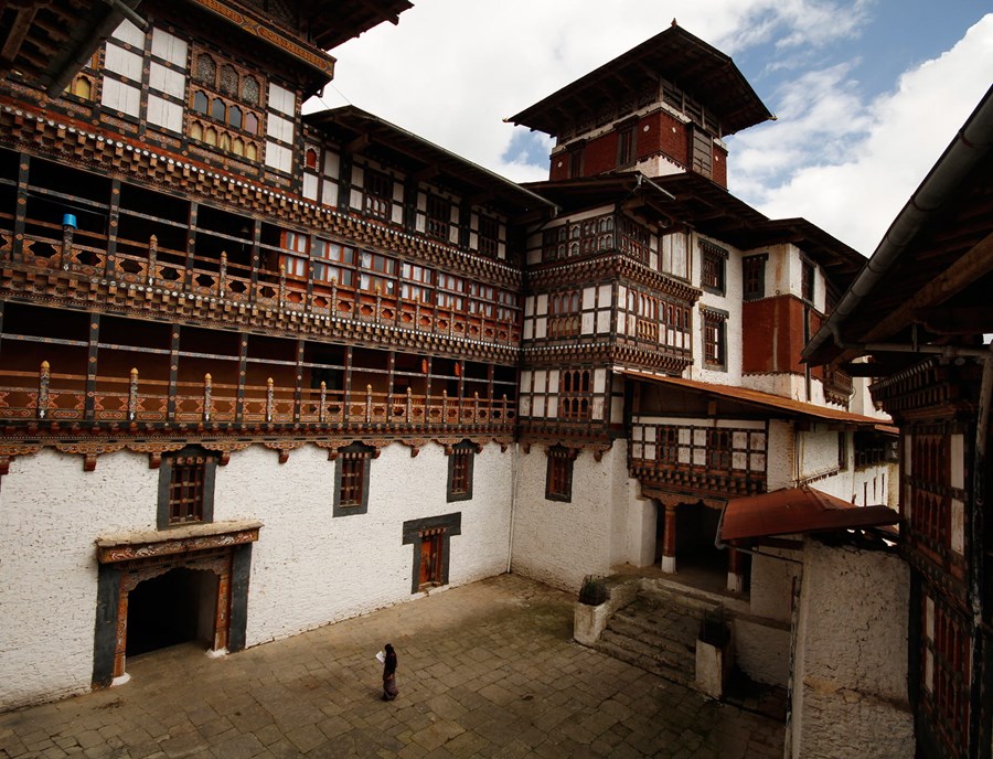 Stand Before Majestic Trongsa Dzong, Bhutan S Historic Stronghold