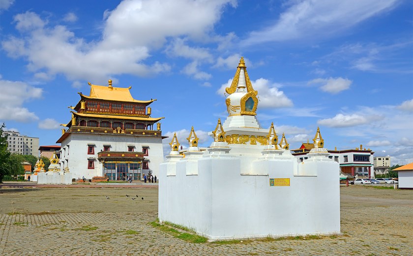 Visit Gandan Monastery, the largest and most important Buddhist monastery in Mongolia
