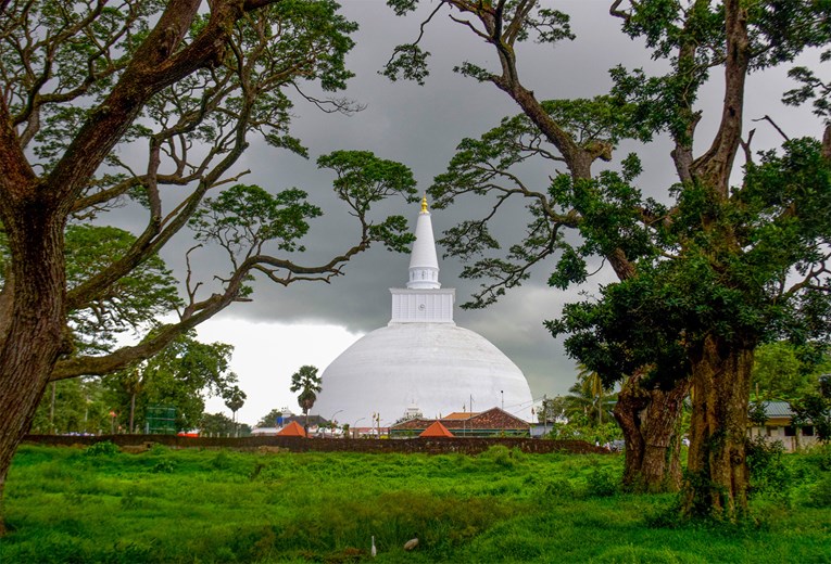 Marvel at the magnificent Ruwanwelisaya Stupa built by King Dutugemunu