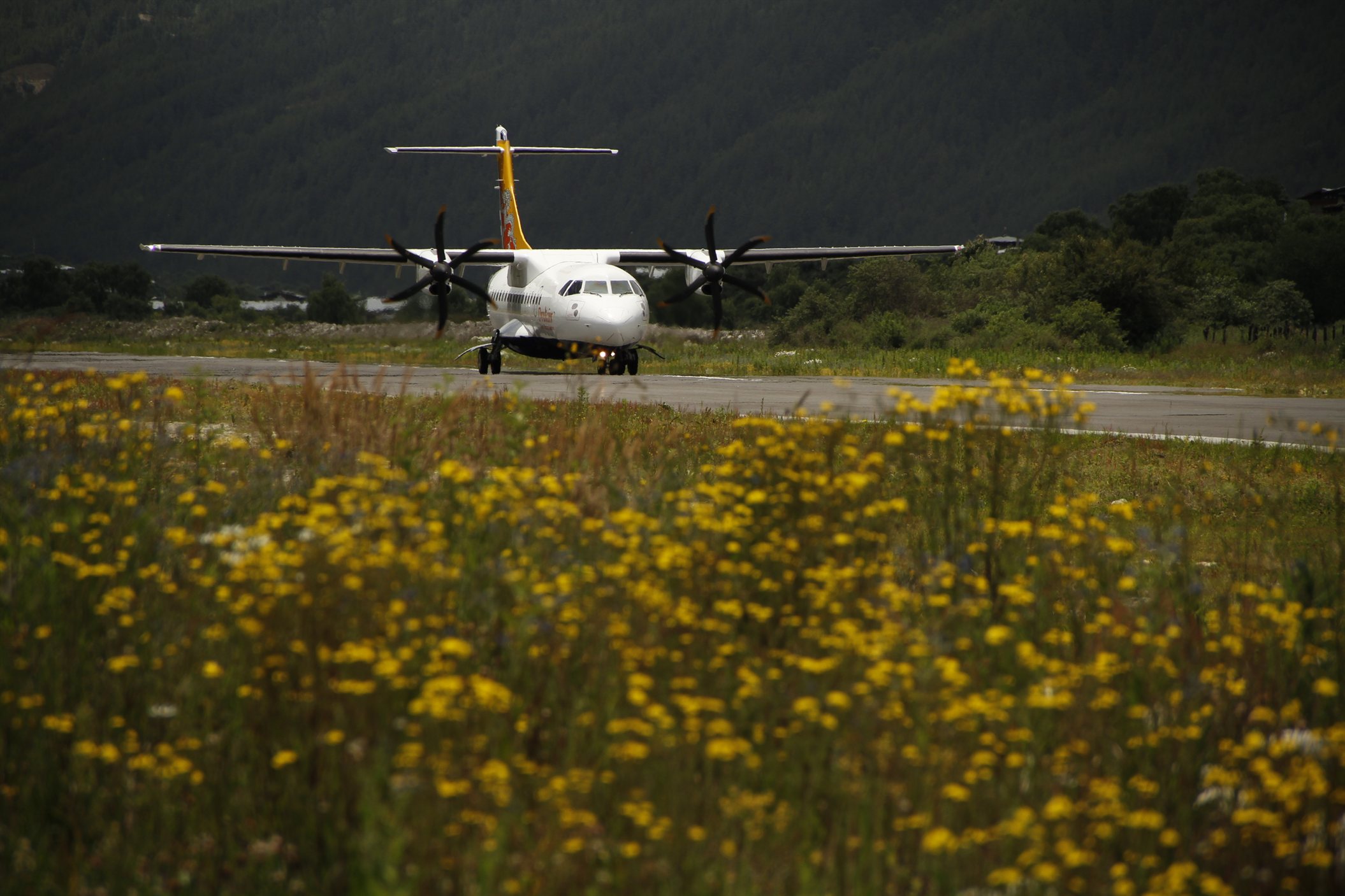 Bumthang Airport connects central Bhutan with the western valleys