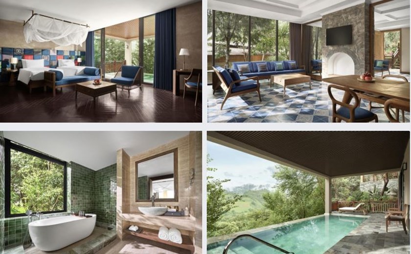 Two-bedroom pool suite at Garrya Mu Cang Chai Resort with private pool and panoramic mountain scenery