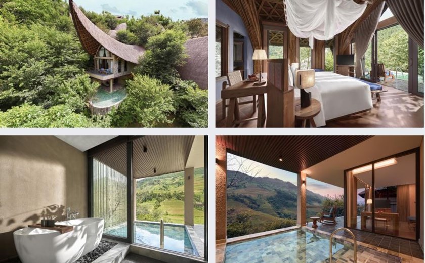 Mountain View Pool Villa with breathtaking vistas of Mu Cang Chai’s terraced fields