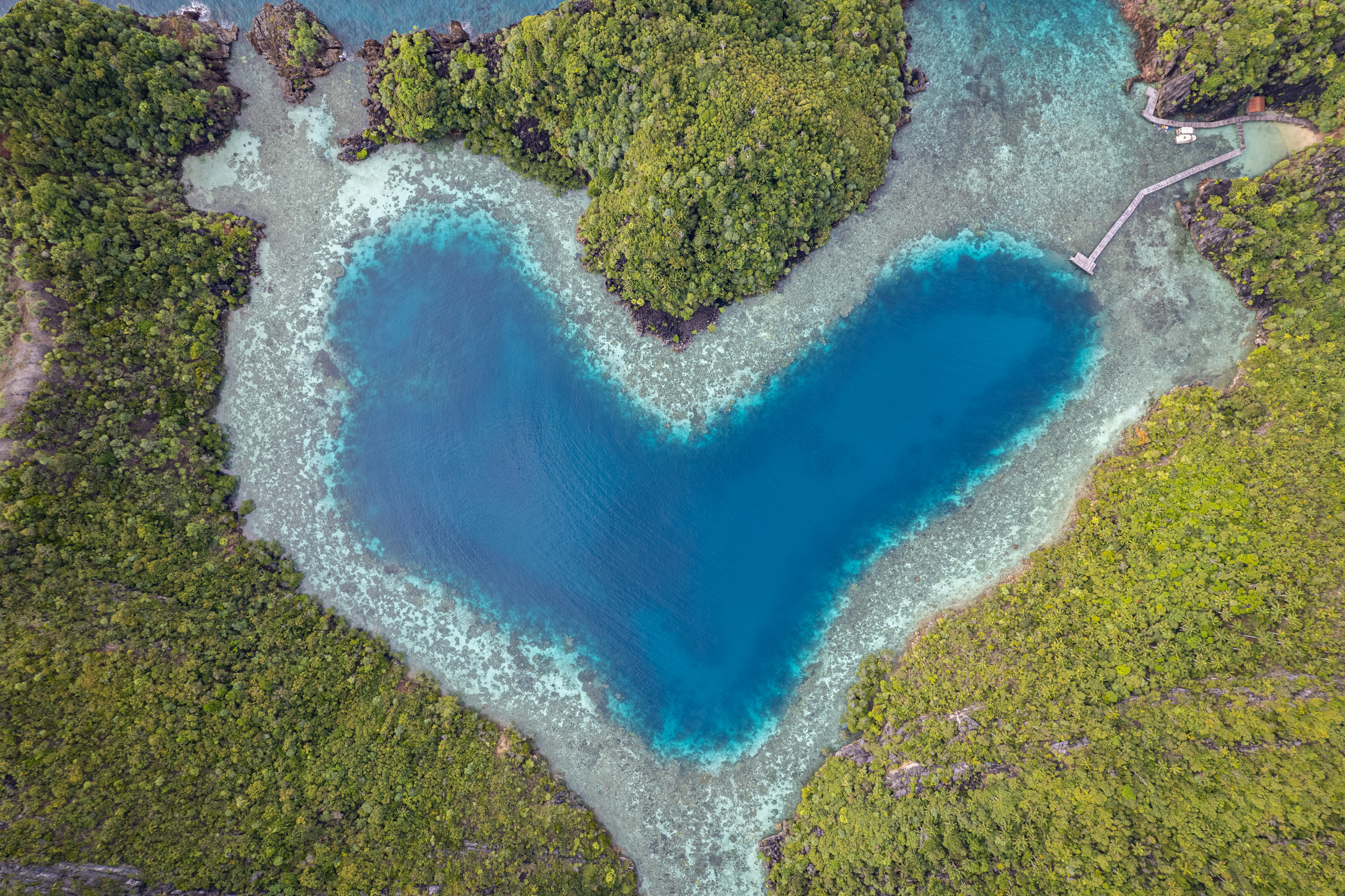 eart-shaped Love Lagoon at Karawapop, one of Misool’s most scenic anchorages
