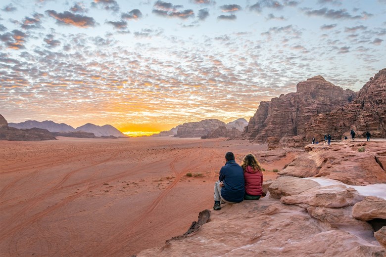 Sunset magic over Wadi Rum’s desert plains