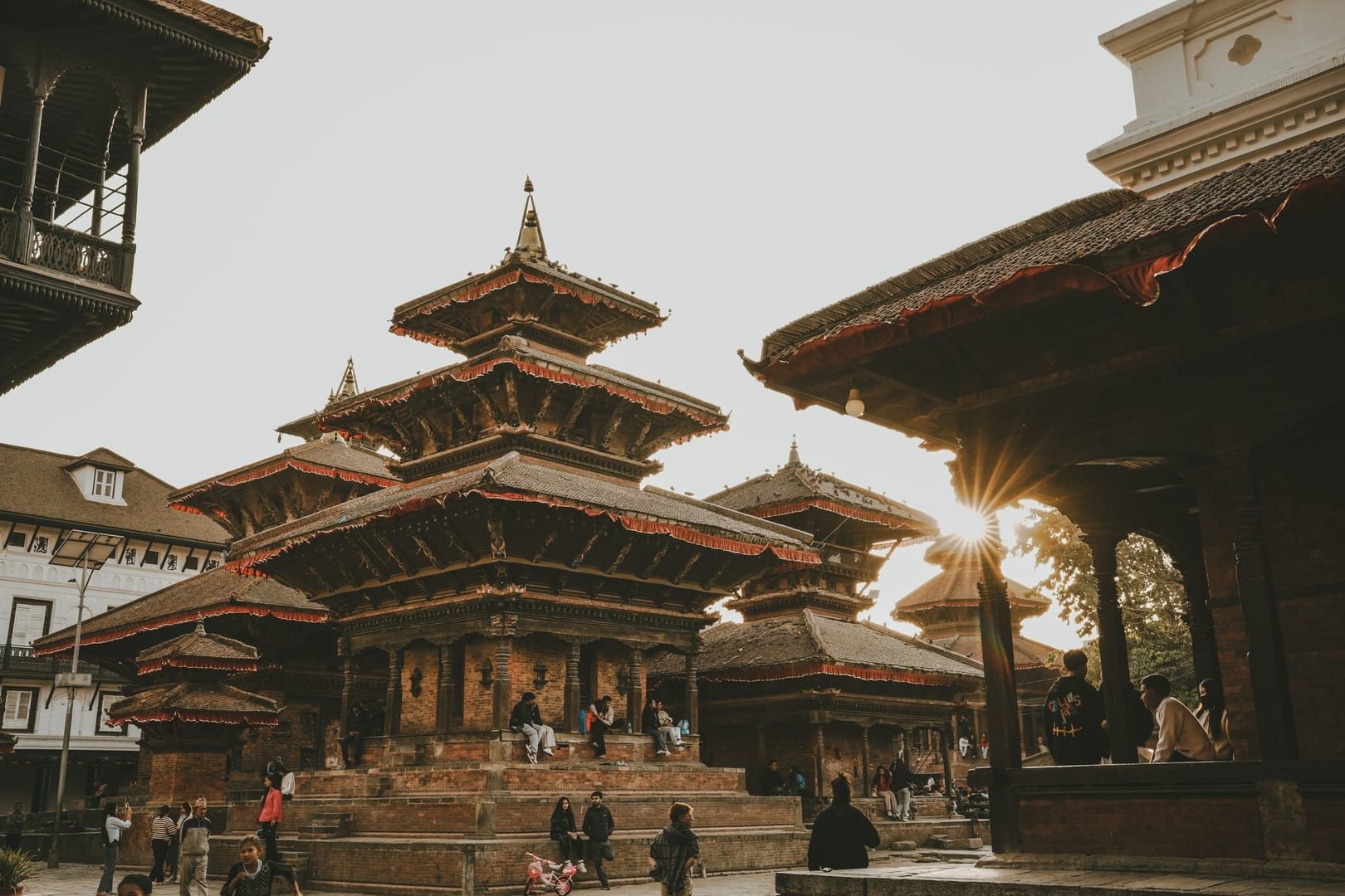 Patan Durbar Square Sunset Nepal