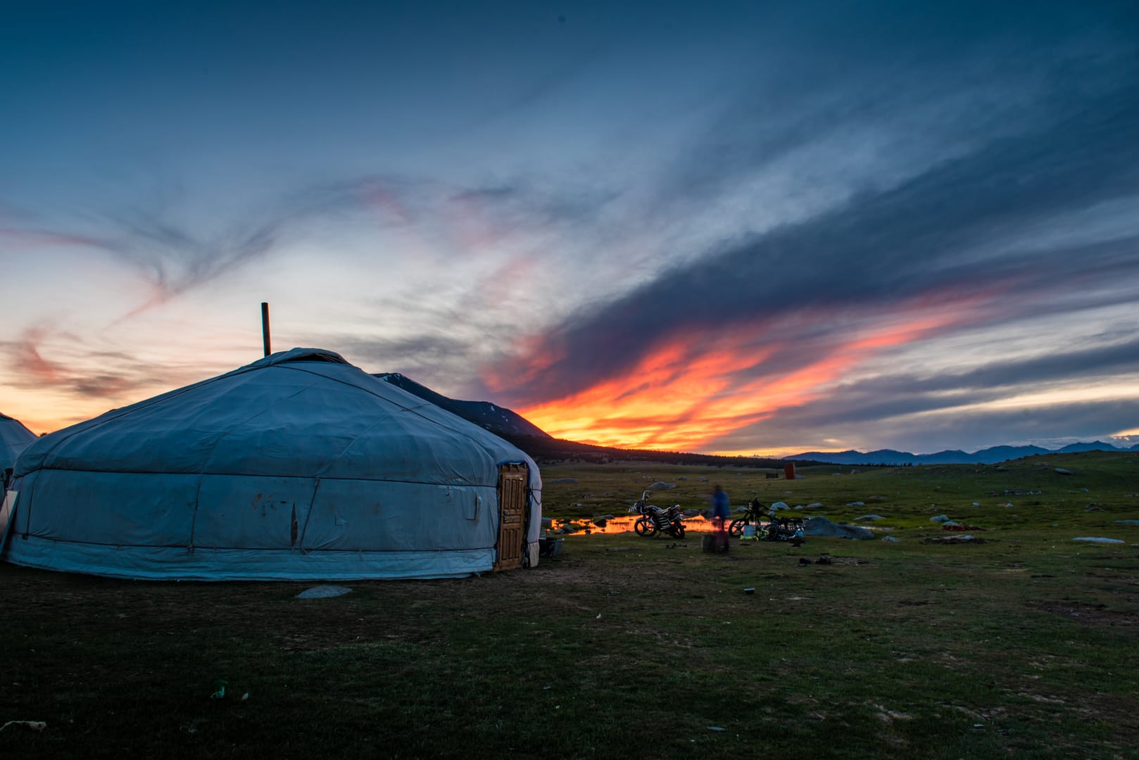 Mongolian Ger Glowing Beneath A Spectacular Star Filled Night Sky