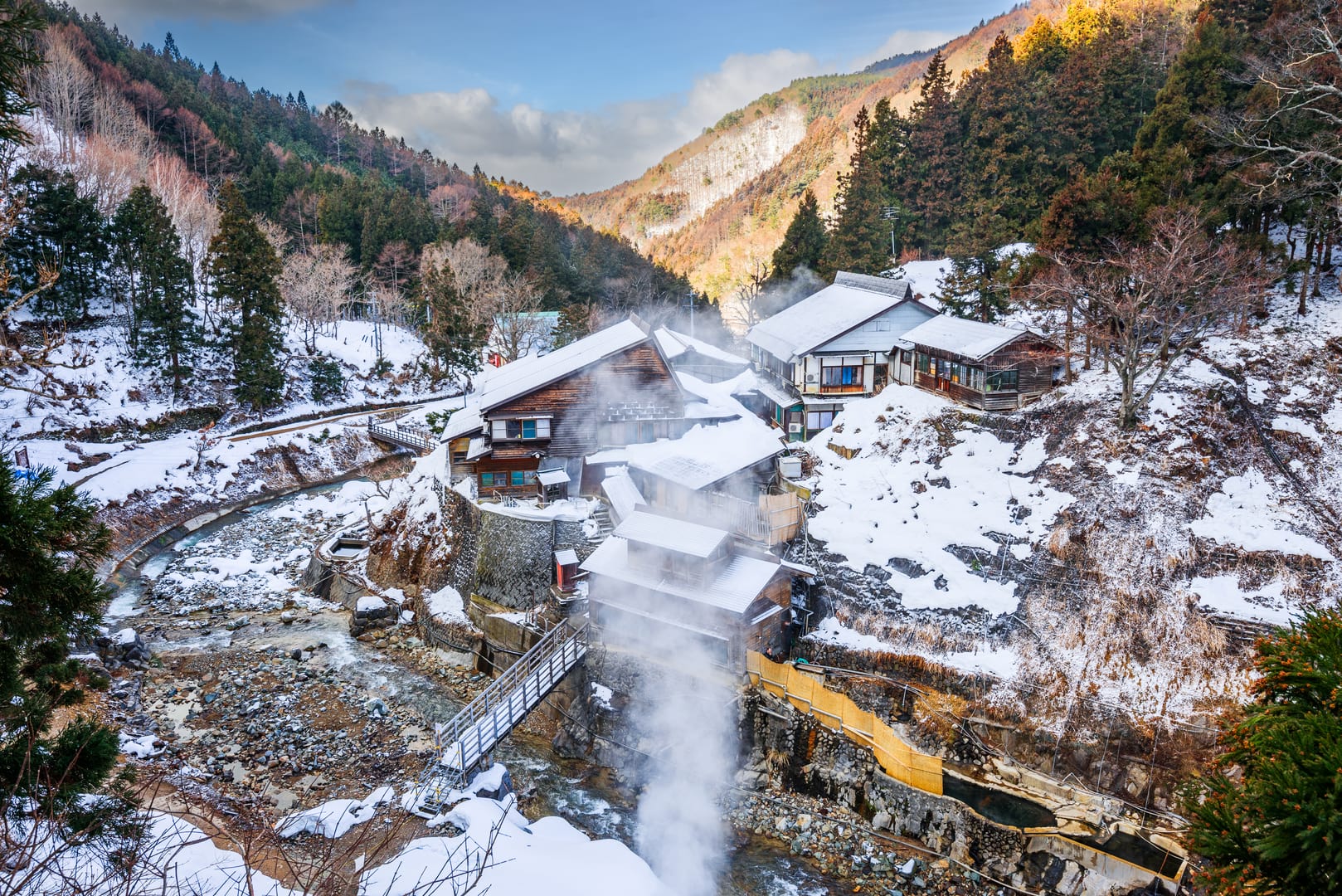 Yudanaka Surrounded By Snow In The Peaceful Nagano Winter